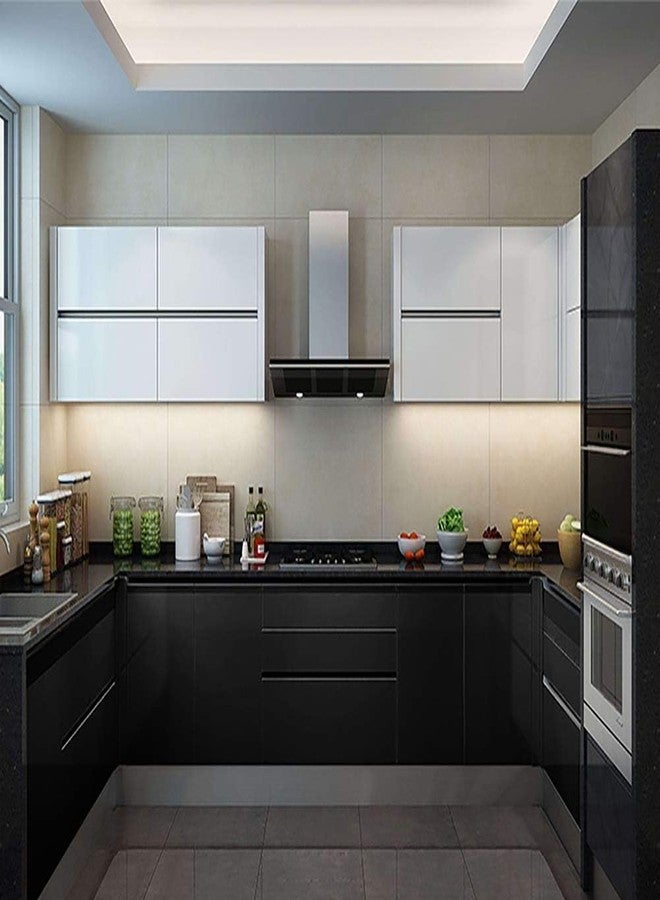 WALLGUD Wallpaper - Decorative Self Adhesive Contact Paper for Home-Kitchen, Furniture, Counter, Cabinet, Suface Cover & Decor| Waterproof Wallpaper || (Black - Glossy, 12 x 100 Inch) - Image 5